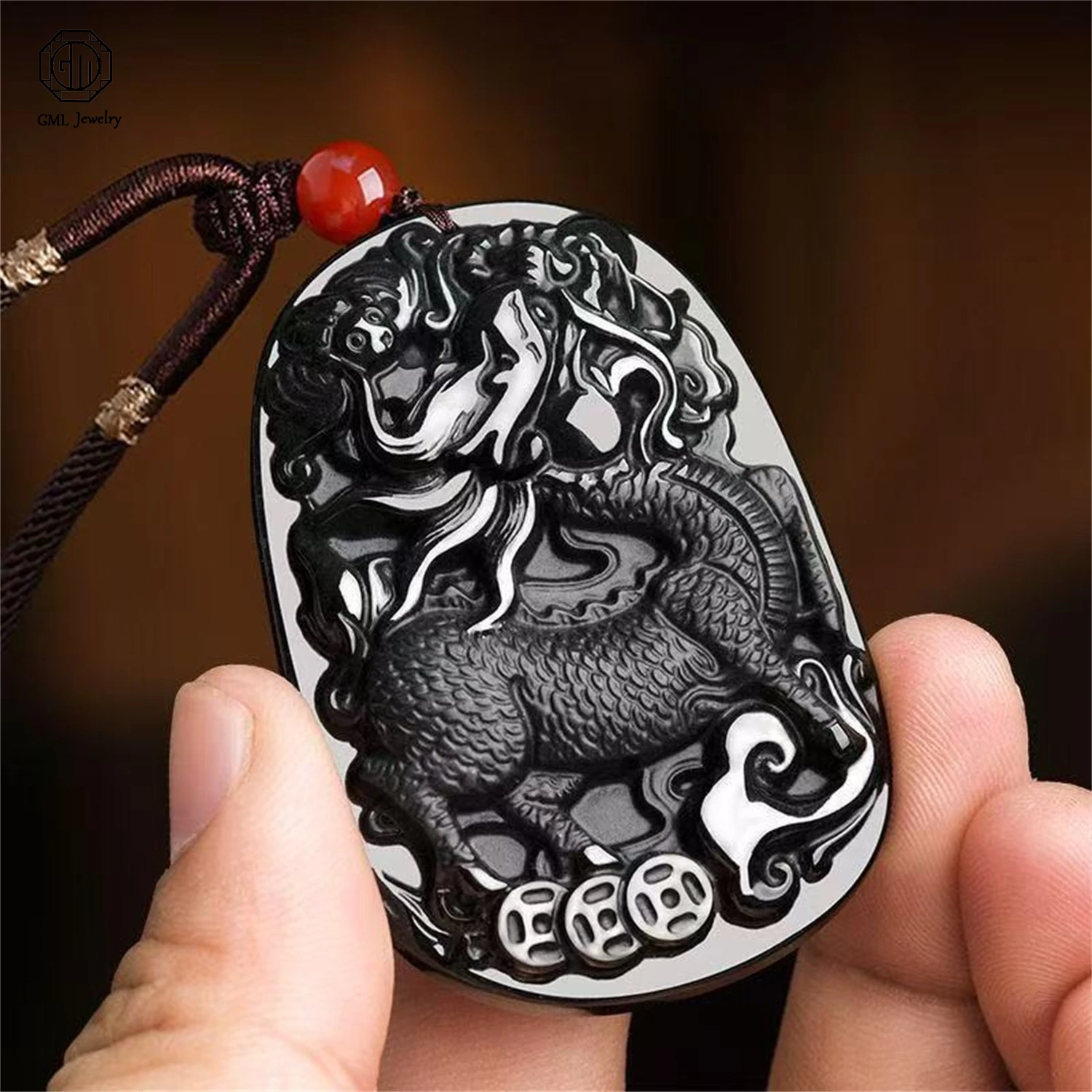 Natural Grade A Jadeite Black Jade Kylin Blessing Ice Pendant Unisex Men Women Gemstone Necklace Jadeite Dragon Jewelry Gift
Natural Grade A Jadeite Black Jade Kylin Blessing Ice Pendant Unisex Men Women Gemstone Necklace Jadeite Dragon Jewelry Gift