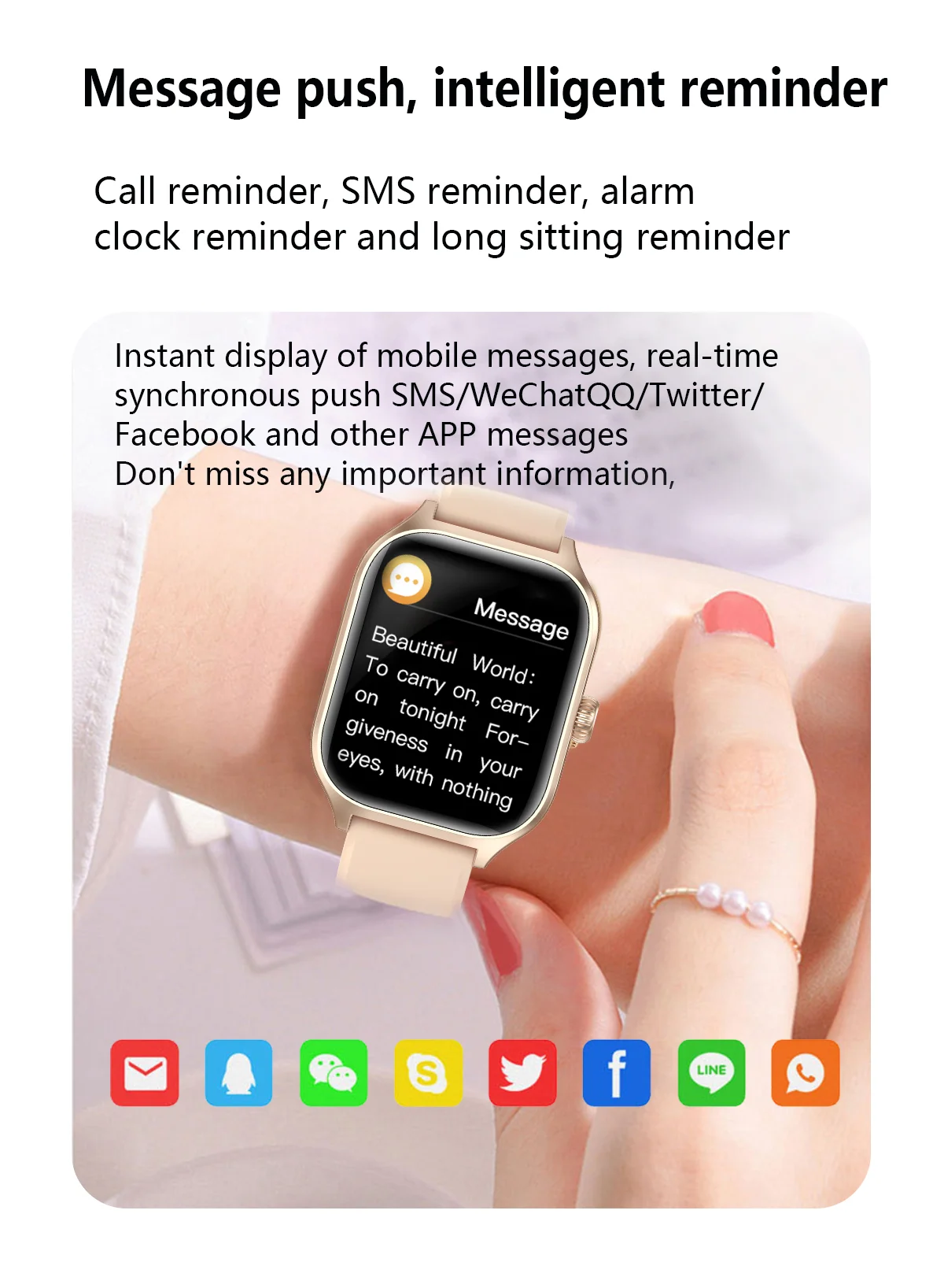 Smart watch Fashion & Tech Fusion!Health Monitoring, Msg Alerts.Long Battery, Smooth Operation. Sleek Design, Comfortable Wear.
Smart watch Fashion & Tech Fusion!Health Monitoring, Msg Alerts.Long Battery, Smooth Operation. Sleek Design, Comfortable Wear.