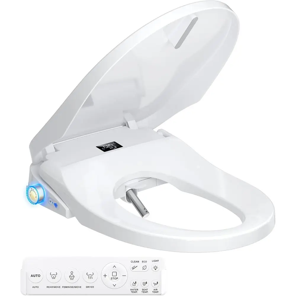 Bidet Toilet Seat, Electric Smart Heated Toilet Seat, eminine & ront Rear Wash, Warm Water & Dryer, Sel-Clean Nozzle, Sot Closed
Bidet Toilet Seat, Electric Smart Heated Toilet Seat, eminine & ront Rear Wash, Warm Water & Dryer, Sel-Clean Nozzle, Sot Closed