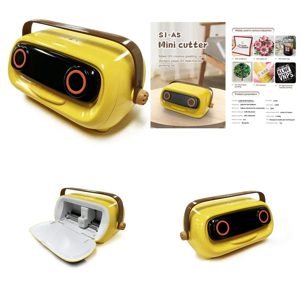 YINGHE A5 Size Bluetooth Connection DIY Home Use Cutting Plotter Useful for Kinds of Sticker Paper Art and Decoration
YINGHE A5 Size Bluetooth Connection DIY Home Use Cutting Plotter Useful for Kinds of Sticker Paper Art and Decoration