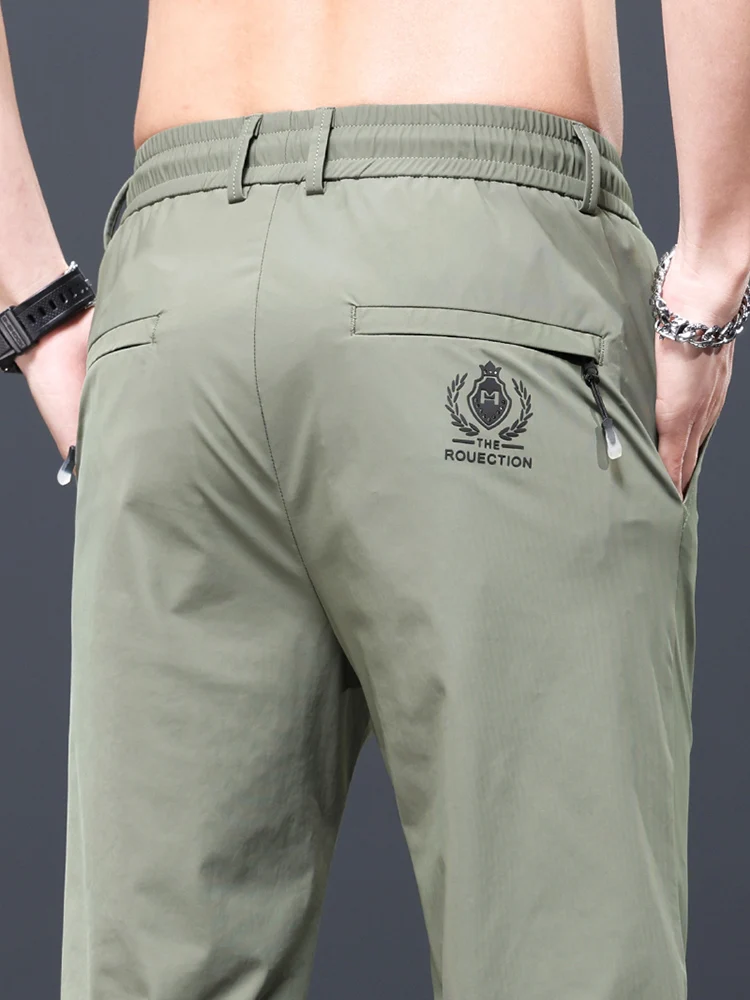 Summer Ice Silk Men's Slim Straight Leg Casual Pants Thin Qui Dry Sport Trousers Faionable Urban Sle Elastic Waist
Summer Ice Silk Men's Slim Straight Leg Casual Pants Thin Qui Dry Sport Trousers Faionable Urban Sle Elastic Waist