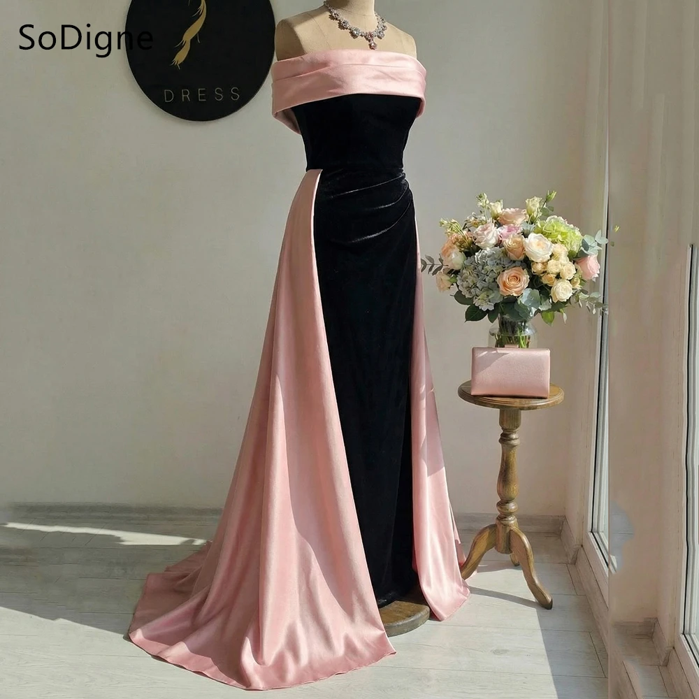 SoDigne Elegant Black Velvet Prom Dresses Strapless Sleeveless Pleats Party Dress A-Line Train Prom Gowns Customized
SoDigne Elegant Black Velvet Prom Dresses Strapless Sleeveless Pleats Party Dress A-Line Train Prom Gowns Customized