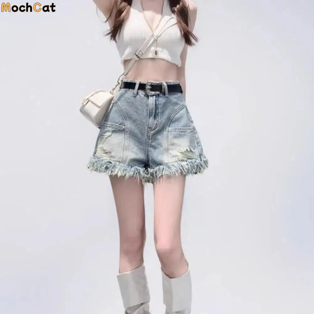 Fashion Summer Denim Shorts Tassel High Waist Mini Cowboy Shorts Y2k A Line Spicy Girl Jeans Shorts Students
Fashion Summer Denim Shorts Tassel High Waist Mini Cowboy Shorts Y2k A Line Spicy Girl Jeans Shorts Students