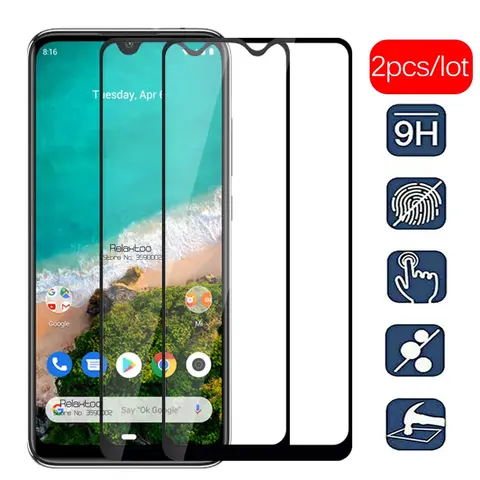 2pcs/lot Protective Glass Case for Xiaomi Mi A3 Screen Protector for  Xiaomi Mi A3 Mia3 A 3 3a Tempered Glass Safety Film Glass