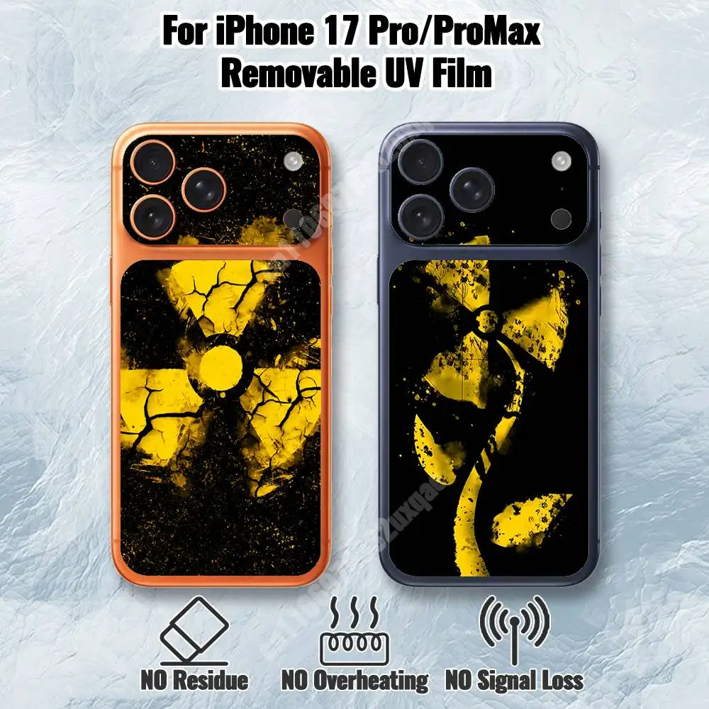 Nuclear Radiation Warning Removable UV Film for iPhone 17 Pro 17 ProMax Back Cover
Nuclear Radiation Warning Removable UV Film for iPhone 17 Pro 17 ProMax Back Cover