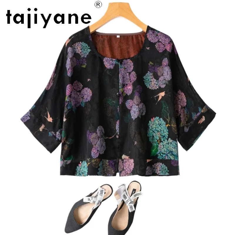 TAJIYANE 100% Real Mulberry Silk Blouses for Woman 24MM Xiangyun Sha Short Shirt Jacquard Summer Tops for Women Clothes 2026 셔츠
TAJIYANE 100% Real Mulberry Silk Blouses for Woman 24MM Xiangyun Sha Short Shirt Jacquard Summer Tops for Women Clothes 2026 셔츠