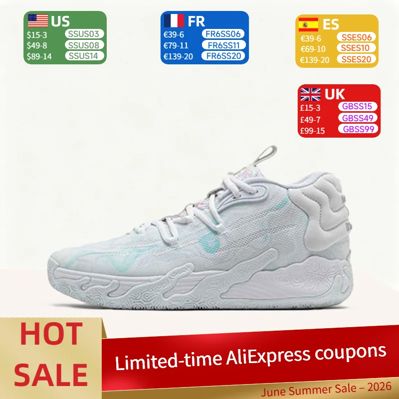 Puma MB.03 Men's Fashionable, Versatile, Cushioned, Durable, and Breathable Mid-Top Basketball Shoes – Blue and White 379904-01
Puma MB.03 Men's Fashionable, Versatile, Cushioned, Durable, and Breathable Mid-Top Basketball Shoes – Blue and White 379904-01