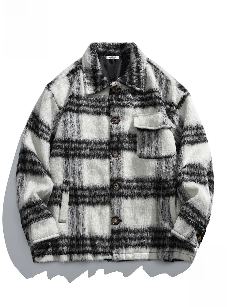 Мужская повседневная свободная шерстяная куртка Paul Frank Large Mouth Monkey в черно-белую клетку, осенняя коллекция, комфортная ткань
Мужская повседневная свободная шерстяная куртка Paul Frank Large Mouth Monkey в черно-белую клетку, осенняя коллекция, комфортная ткань