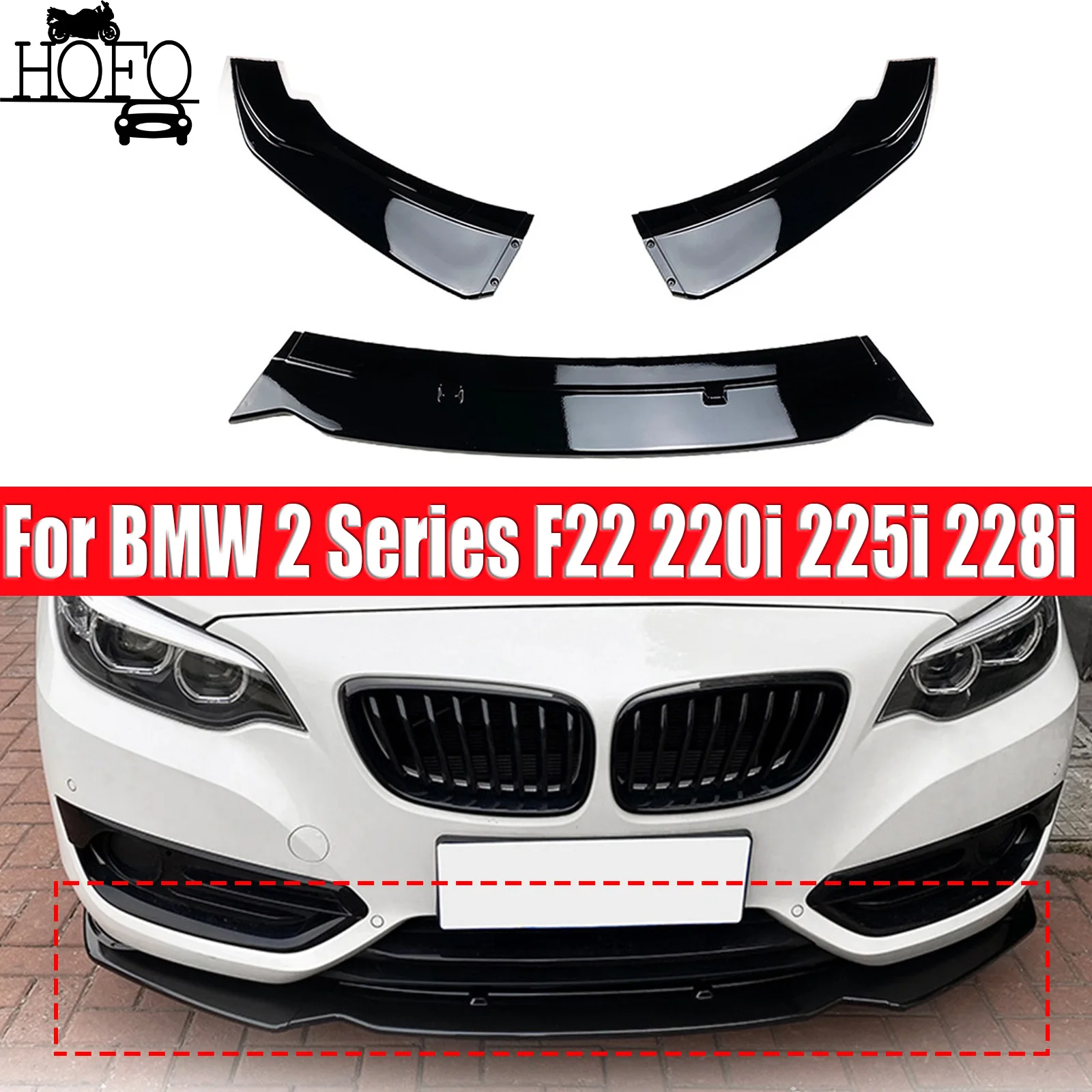 Front Bumper Lip Spoiler Splitter By Glossy Black Canards Diffuser Body Kit For BMW 2 Series F22 220i 225i 228i 2014-2019
Front Bumper Lip Spoiler Splitter By Glossy Black Canards Diffuser Body Kit For BMW 2 Series F22 220i 225i 228i 2014-2019