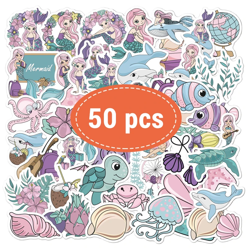 50 шт., милая Русалка, ПВХ наклейка, мультяшное океанское животное, эстетическая наклейка в стиле граффити, каваи, наклейки для девочек, сделай сам, наклейка для скрапбукинга, телефона 
50 шт., милая Русалка, ПВХ наклейка, мультяшное океанское животное, эстетическая наклейка в стиле граффити, каваи, наклейки для девочек, сделай сам, наклейка для скрапбукинга, телефона