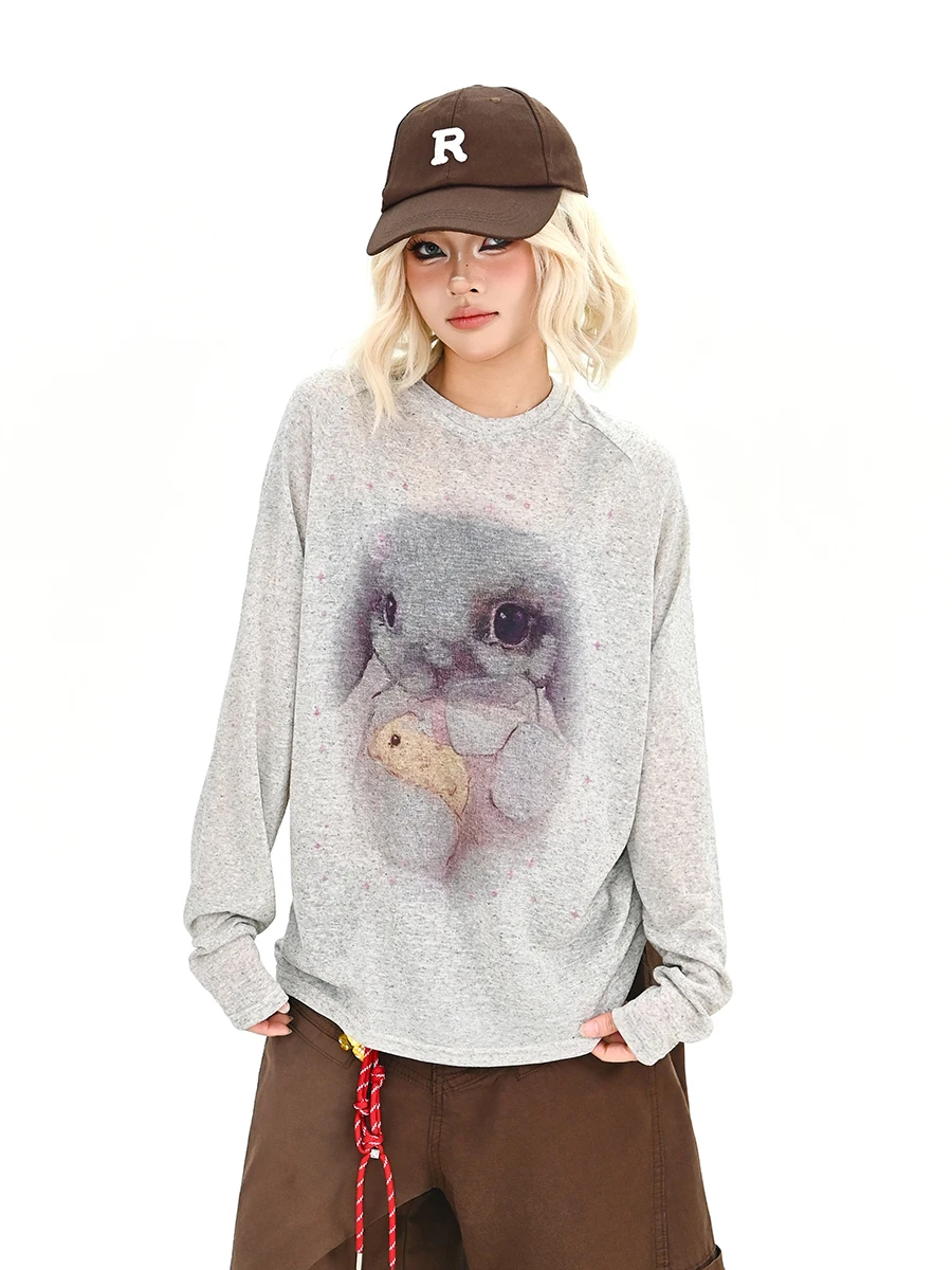 Lazy Rabbit Print Long Sve T-irt Women's Loose BF American Sle Base Layer Top Street Sle Autumn Spring New Arrival
Lazy Rabbit Print Long Sve T-irt Women's Loose BF American Sle Base Layer Top Street Sle Autumn Spring New Arrival