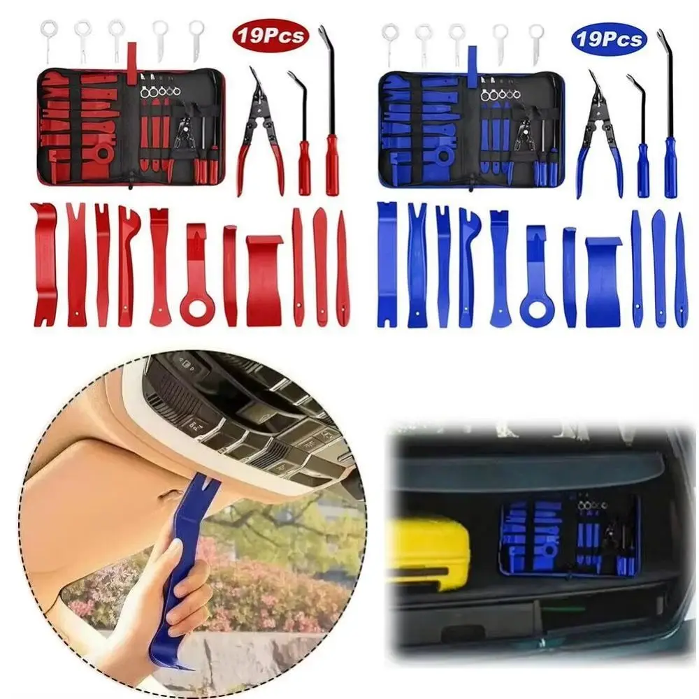 19PCS Clip Plier Trim Removal Tool Set Red Blue Portable Storage Bag Auto Trim Puller Lightweight Nylon Tool Car Panel Remover
19PCS Clip Plier Trim Removal Tool Set Red Blue Portable Storage Bag Auto Trim Puller Lightweight Nylon Tool Car Panel Remover