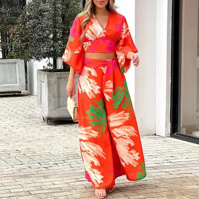 Women's Autumn Wide Leg Pants Casual V-Ne Top SVE Comfortable Bedding Other Material 00% Other Pattern
Women's Autumn Wide Leg Pants Casual V-Ne Top SVE Comfortable Bedding Other Material 00% Other Pattern