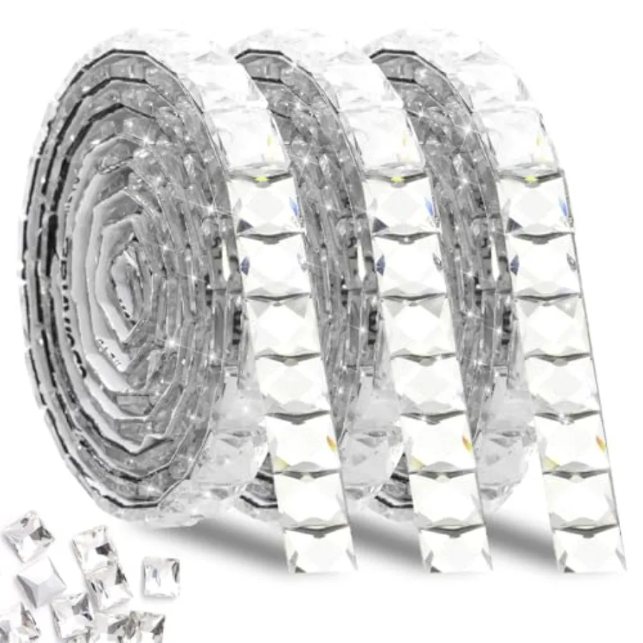 Bling Rhinestone Ribbons, 270 PCS Glass Crystal Ribbon for DIY Crafts, 1 CM Wide Rhinestone Tape Sticker, White 3 Yards Rhinest
Bling Rhinestone Ribbons, 270 PCS Glass Crystal Ribbon for DIY Crafts, 1 CM Wide Rhinestone Tape Sticker, White 3 Yards Rhinest
