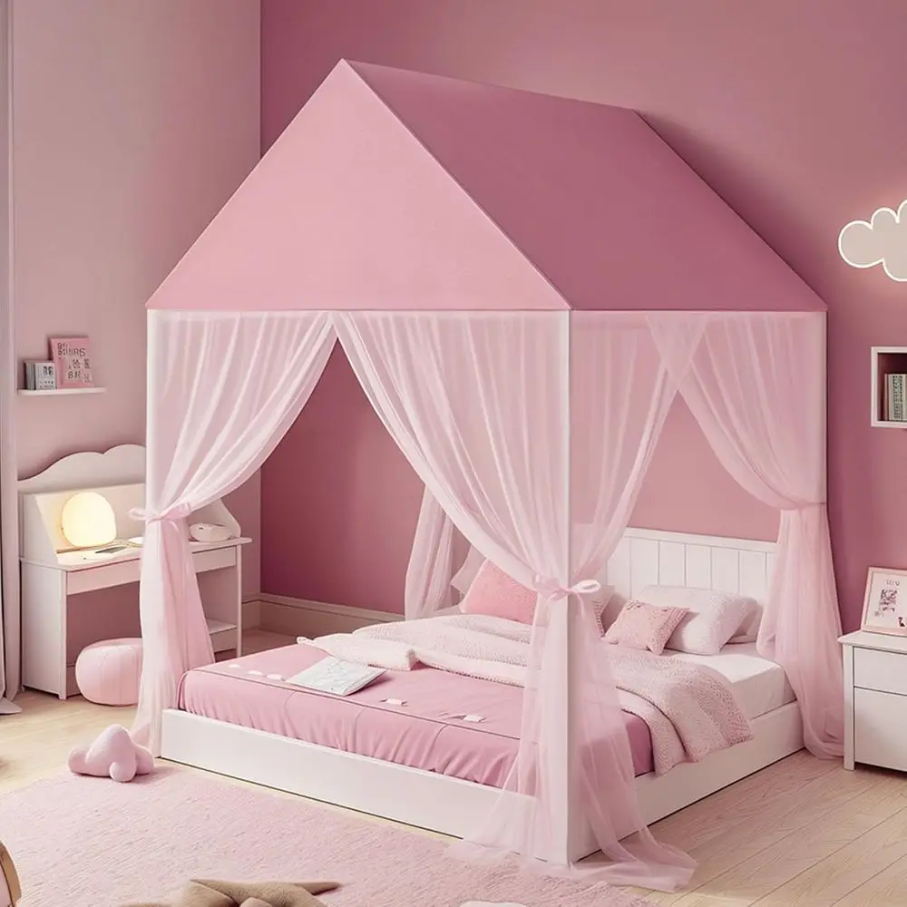 Pink Princess Castle Dreamy Playhouse Mosquito Net Reading Nook Canopy Play Tent Bed Curtains for Kids Room (Twin)
Pink Princess Castle Dreamy Playhouse Mosquito Net Reading Nook Canopy Play Tent Bed Curtains for Kids Room (Twin)