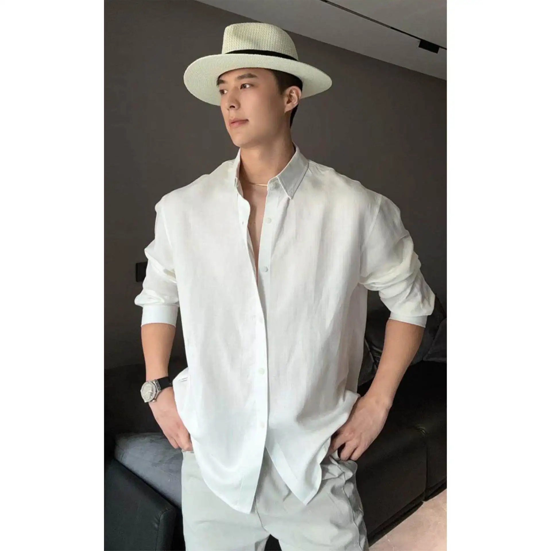 Men's Linen Cotton Shirt Thin Long Sleeve Standard Fit Collar Citywalk Style Inner Wear 3D Effect Pattern Cleanfit Look
Men's Linen Cotton Shirt Thin Long Sleeve Standard Fit Collar Citywalk Style Inner Wear 3D Effect Pattern Cleanfit Look