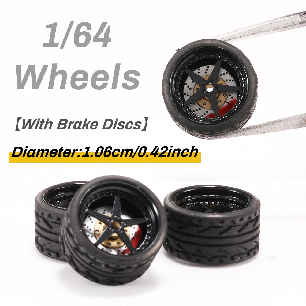 Kicarmod 1/64 Black Model Wheels Diameter:10.6mm for Model Car Alloy Detail-up Set Refitting Parts With Rubber Tires Brake Disc
Kicarmod 1/64 Black Model Wheels Diameter:10.6mm for Model Car Alloy Detail-up Set Refitting Parts With Rubber Tires Brake Disc