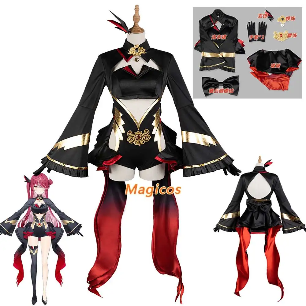 Houshou Marine Cosplay Game Virtual YouTuber Costume VTuber Hololive Magical Girl Captain Black Dress Woman Carnival Party Suit
Houshou Marine Cosplay Game Virtual YouTuber Costume VTuber Hololive Magical Girl Captain Black Dress Woman Carnival Party Suit