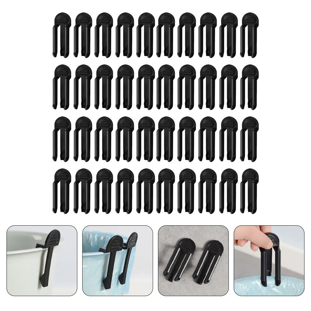 60pcs Garbage Bag Clips Trash Can Clamps Kitchen Accessories Black Eco-friendly Plastic Holders Home Use
60pcs Garbage Bag Clips Trash Can Clamps Kitchen Accessories Black Eco-friendly Plastic Holders Home Use