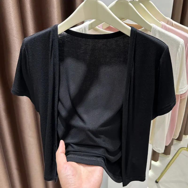 Летний женский кардиган больших размеров из модала, ультраэластичный, облегающий, тонкий, с защитой от солнца, с вырезами на плечах
Летний женский кардиган больших размеров из модала, ультраэластичный, облегающий, тонкий, с защитой от солнца, с вырезами на плечах