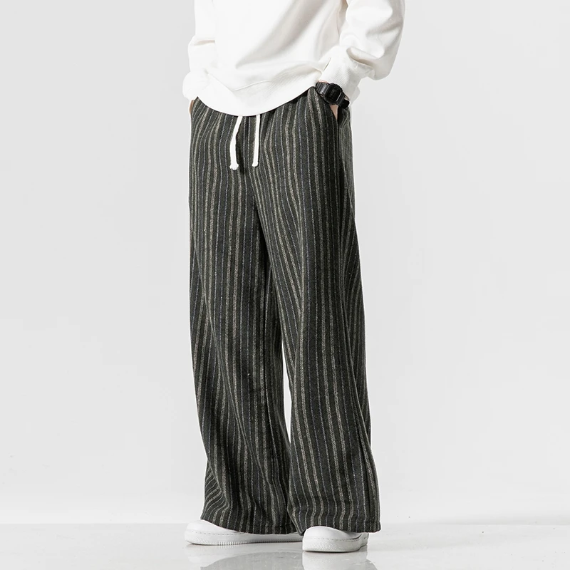 Casual Men Pants Winter Thicken Men Harem Pants Harajuku Elastic Waist Oversize Warm Trousers Male Stripe Sweatpants Large Size
Casual Men Pants Winter Thicken Men Harem Pants Harajuku Elastic Waist Oversize Warm Trousers Male Stripe Sweatpants Large Size