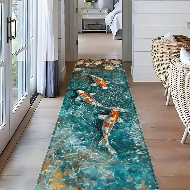 Коврик-иллюзия 3D «Карп кои» с реалистичным дизайном пруда, мягкий, нескользящий, для прихожей, защита пола, декоративный напольный коврик
Коврик-иллюзия 3D «Карп кои» с реалистичным дизайном пруда, мягкий, нескользящий, для прихожей, защита пола, декоративный напольный коврик