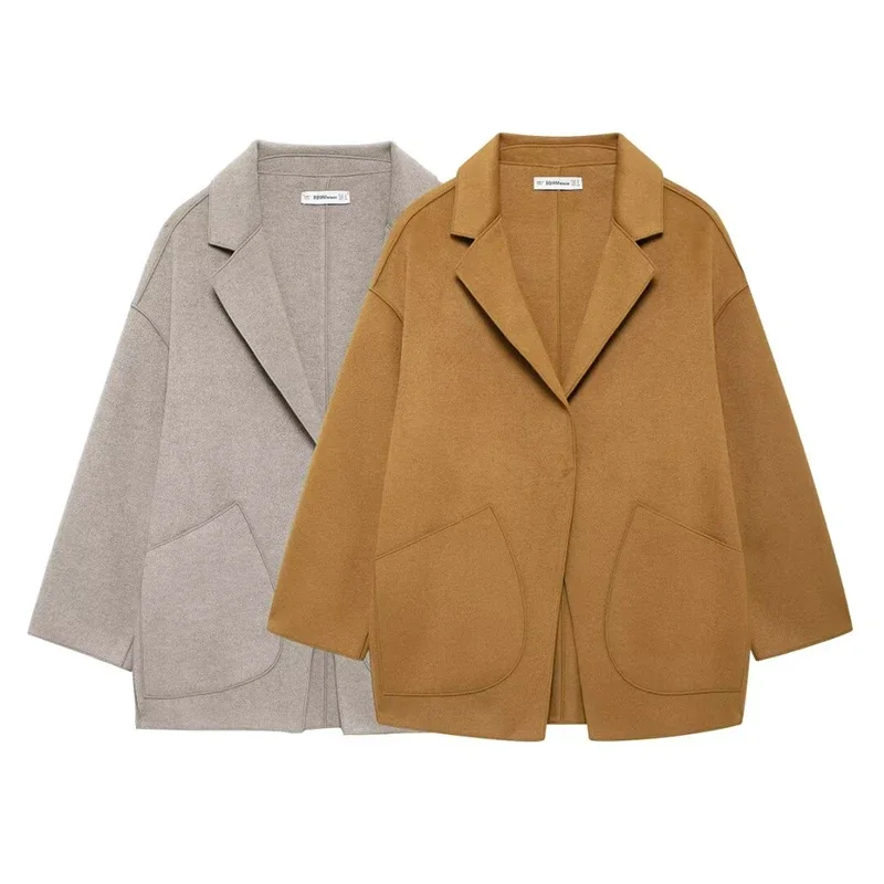 Women Fashion With Pockets Solid Single Button Coats Vintage Lapel Neck Long Sleeves Female Chic Lady Outfits
Women Fashion With Pockets Solid Single Button Coats Vintage Lapel Neck Long Sleeves Female Chic Lady Outfits