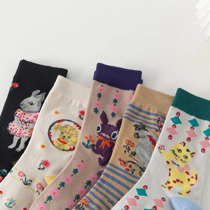 Korean Autumn and Winter New Animal Series Socks Women's Mid Tube Stockings Puppy Rabbit Cat AB Cute Female Socks Unisex
Korean Autumn and Winter New Animal Series Socks Women's Mid Tube Stockings Puppy Rabbit Cat AB Cute Female Socks Unisex