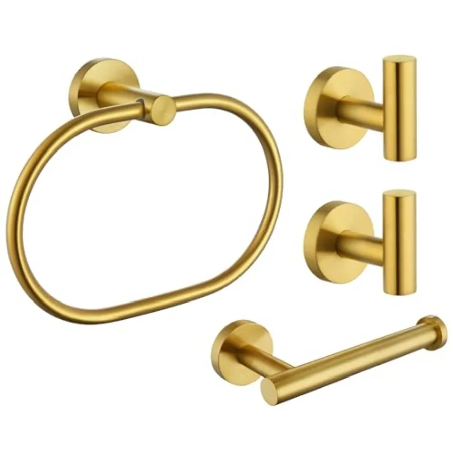Bathroom Hardware Set 4-Piece SUS304 Stainless Steel Bathroom Fixtures Accessory Kit with Towel Hook X 2 Toilet Paper Holder an
Bathroom Hardware Set 4-Piece SUS304 Stainless Steel Bathroom Fixtures Accessory Kit with Towel Hook X 2 Toilet Paper Holder an