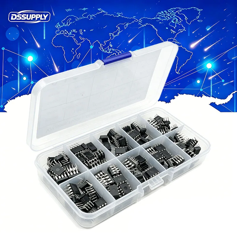 10Values 100PCS NE555 UC3842 UC3843 UC3845 24C02 24C04 24C08 24C16 24C32 24C64 Each 10PCS DIP8 IC Assortment KIT
10Values 100PCS NE555 UC3842 UC3843 UC3845 24C02 24C04 24C08 24C16 24C32 24C64 Each 10PCS DIP8 IC Assortment KIT