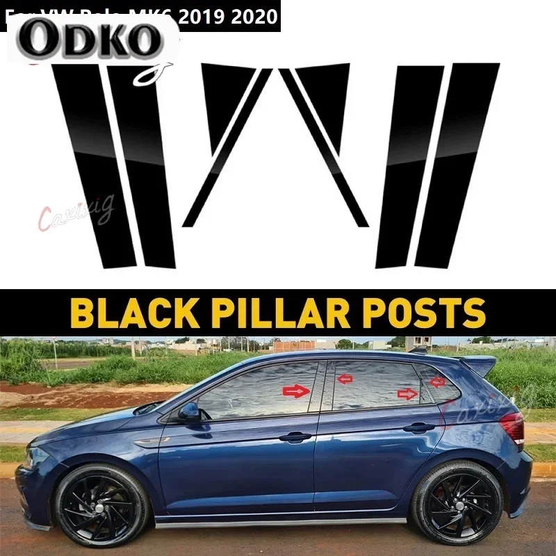 8 шт. автомобильные стойки, накладка на окно, черная для VW Polo MK6 2019 2020, пленка с эффектом зеркала, наклейки на колонку автомобиля B 
8 шт. автомобильные стойки, накладка на окно, черная для VW Polo MK6 2019 2020, пленка с эффектом зеркала, наклейки на колонку автомобиля B