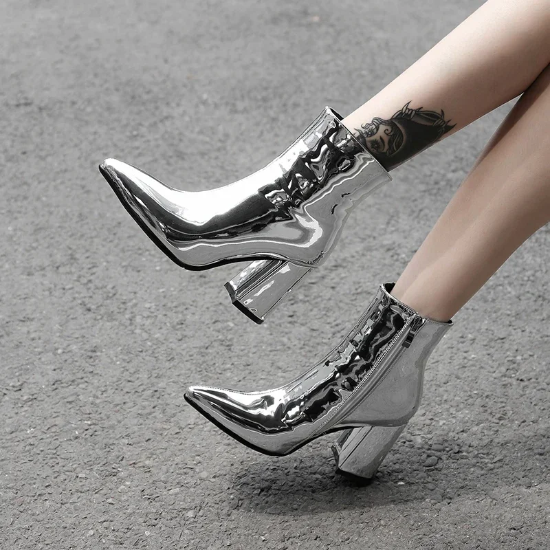 High Quality Fashion Women's Chelsea Boots Pointed Tip Square Heel Sequin Boots Chunky Heel Zipper High-heeled Boots Botas Mujer
High Quality Fashion Women's Chelsea Boots Pointed Tip Square Heel Sequin Boots Chunky Heel Zipper High-heeled Boots Botas Mujer