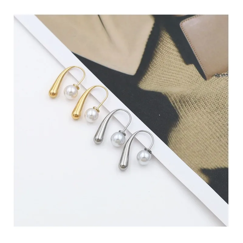 French Simple Gold Ladies Ear Buckle Non-Fading Titanium Steel Geometric Water Drop Pearl Earrings Premium Earrings
French Simple Gold Ladies Ear Buckle Non-Fading Titanium Steel Geometric Water Drop Pearl Earrings Premium Earrings