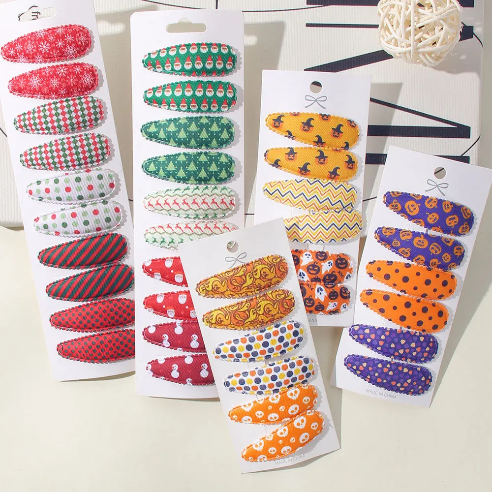 Halloween/Christmas Party Hair Clips Girls Barrettes Fabric Bangs Hairpins Fashion Hairgrips Kids Hair Accessories 6/10Pcs
Halloween/Christmas Party Hair Clips Girls Barrettes Fabric Bangs Hairpins Fashion Hairgrips Kids Hair Accessories 6/10Pcs