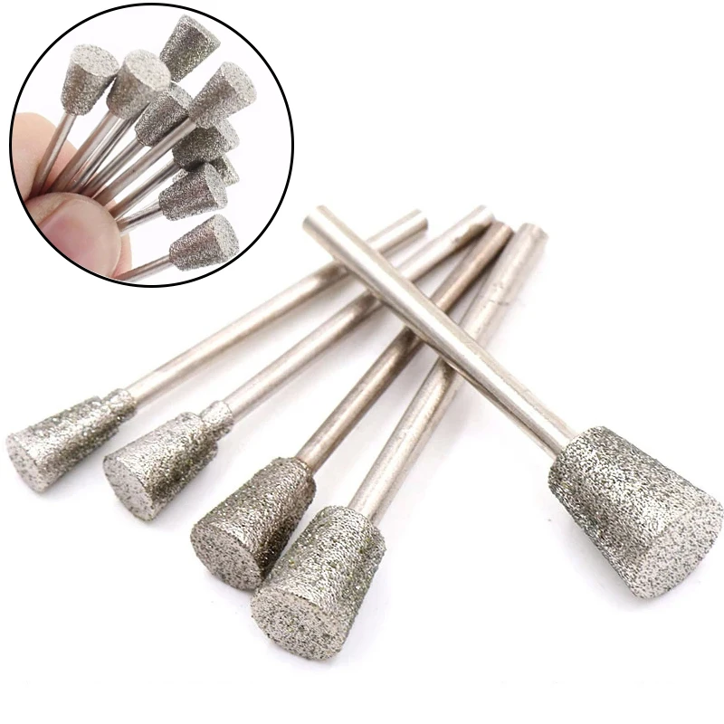 5Pcs Inverted Trapezoid Diamond Grinding Head 2.35/3mm Shank Engraving Bit For Stone Jade Carve Polishing Abrasive Accessories
5Pcs Inverted Trapezoid Diamond Grinding Head 2.35/3mm Shank Engraving Bit For Stone Jade Carve Polishing Abrasive Accessories