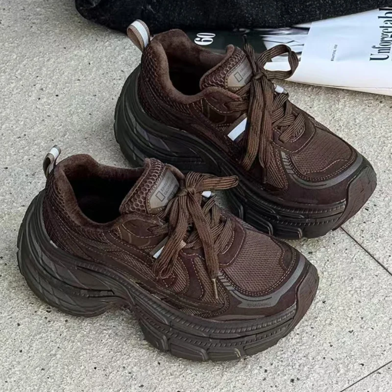 Retro Casual Sports Shoes Fashion Height-enhancing Lace-up Thick-soled Shoes Lightweight Durable Shoes Contrast Color Women Shoe
Retro Casual Sports Shoes Fashion Height-enhancing Lace-up Thick-soled Shoes Lightweight Durable Shoes Contrast Color Women Shoe