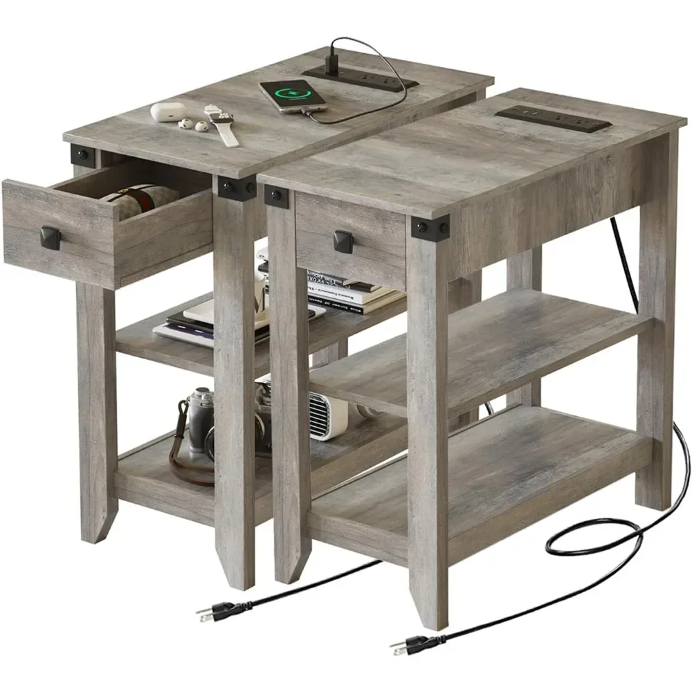 set of 2 end tables living room, narrow side table with charging station, small bedside table for small space, skinny nightstand
set of 2 end tables living room, narrow side table with charging station, small bedside table for small space, skinny nightstand