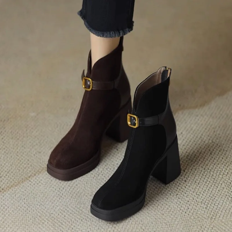 Fashionable Versatile Thick Sole Thick Heel Women Boots Autumn Winter Elegant Simple High Heels Leisure Comfortable Women Shoes
Fashionable Versatile Thick Sole Thick Heel Women Boots Autumn Winter Elegant Simple High Heels Leisure Comfortable Women Shoes