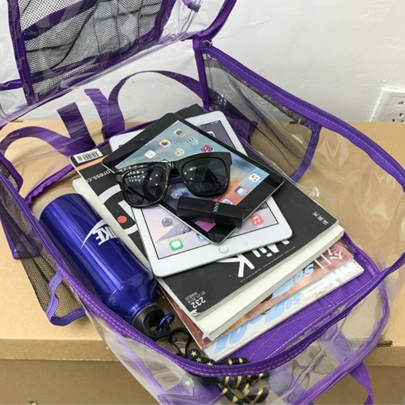 Transparent Shoulder Bag Unisex Fashion Simple Large Capacity Portable Backpacks Multifunctional Waterproof Male Female Knapsack 
Transparent Shoulder Bag Unisex Fashion Simple Large Capacity Portable Backpacks Multifunctional Waterproof Male Female Knapsack