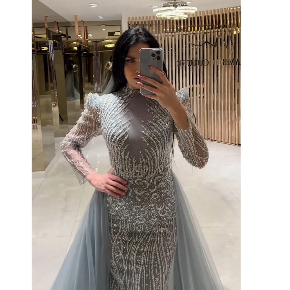 Alinovia Muslim Evening Dress for Women 2025 Luxury Dubai High Neck Long Sleeves Beads Formal Prom Wedding Party Gown Customized
Alinovia Muslim Evening Dress for Women 2025 Luxury Dubai High Neck Long Sleeves Beads Formal Prom Wedding Party Gown Customized