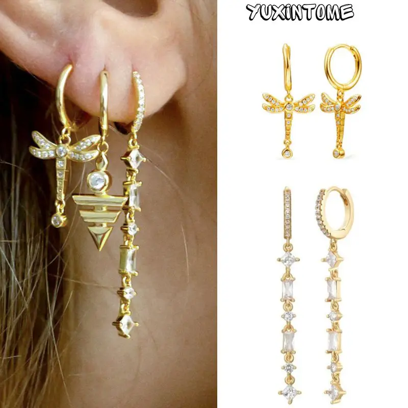 925 Sterling Silver Needle Vintage Insect Pendant Hoop Earrings for Women Exquisite Square Zircon Gold Earrings Trendy Jewelry
925 Sterling Silver Needle Vintage Insect Pendant Hoop Earrings for Women Exquisite Square Zircon Gold Earrings Trendy Jewelry
