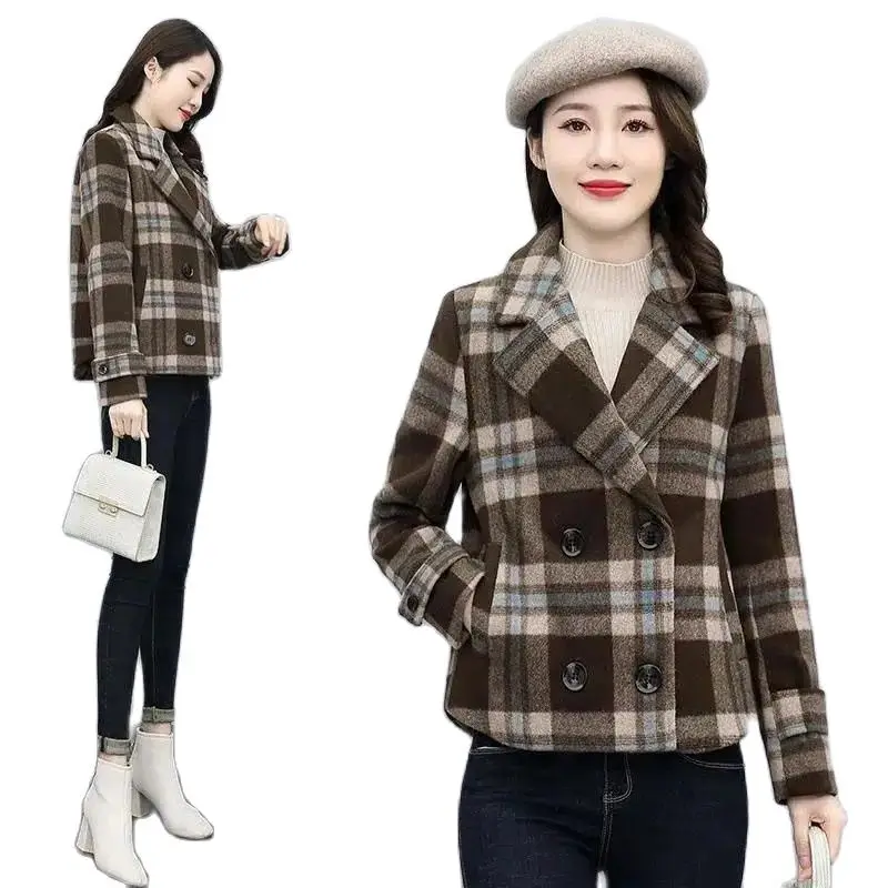 Plaid Woolen Coat Women's Short 2022 Autumn Winter New Retro Suit Wool Jacket 4XL Slim
Plaid Woolen Coat Women's Short 2022 Autumn Winter New Retro Suit Wool Jacket 4XL Slim