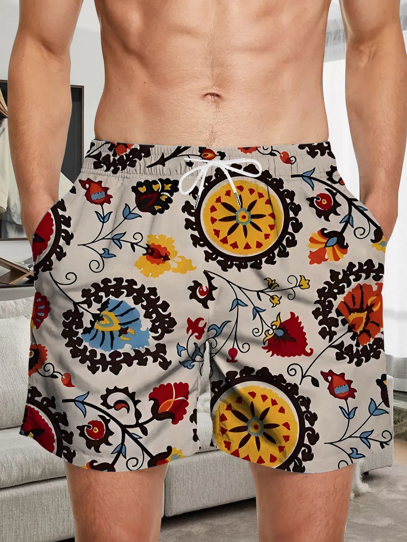 Elastic Waist Men Beach Shorts Full Digital Print Polyester Quick Dry Swimwear
Elastic Waist Men Beach Shorts Full Digital Print Polyester Quick Dry Swimwear