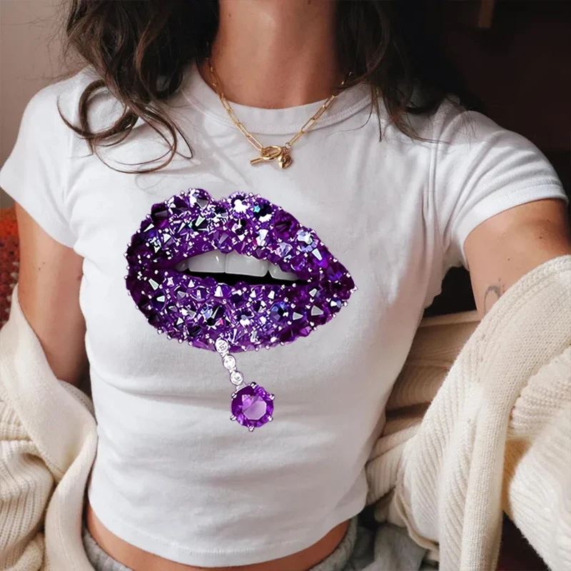 Y2K Summer Women Clothing Sexy Lip Design Short Sleeve Cotton Crop Tops Lip Print Design Harajuku Fashion Crop Tshirt
Y2K Summer Women Clothing Sexy Lip Design Short Sleeve Cotton Crop Tops Lip Print Design Harajuku Fashion Crop Tshirt