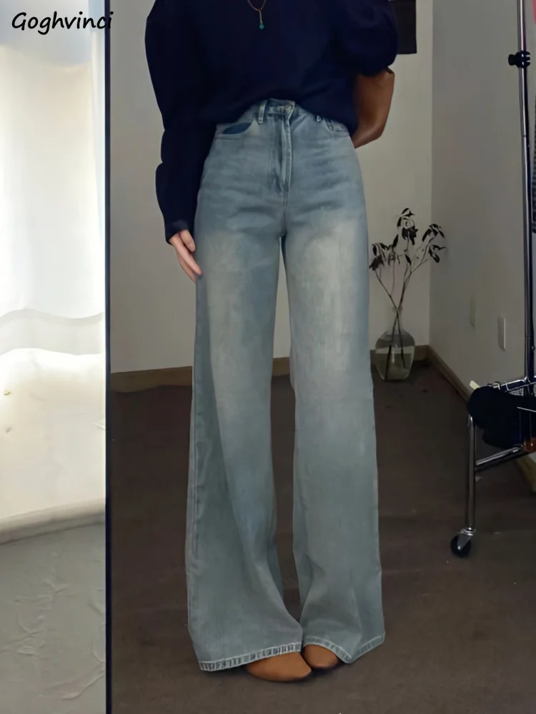 Jeans for Women Wide Leg Vintage High Waist Daily Spring Washed Denim Ulzzang Style Fashion Do Old All-match Full-length Classic
Jeans for Women Wide Leg Vintage High Waist Daily Spring Washed Denim Ulzzang Style Fashion Do Old All-match Full-length Classic