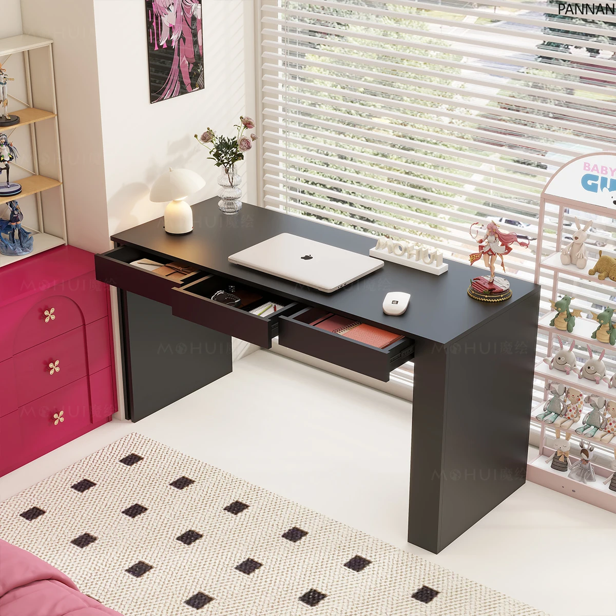 Memphis style desk storage cabinet integrated modern black computer desk study desk
Memphis style desk storage cabinet integrated modern black computer desk study desk