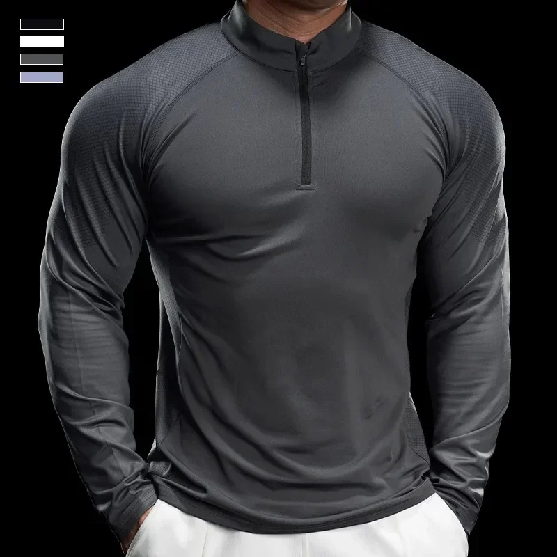 Autumn Winter Sports Men Gym Fitness Casual Clothe Long-sleeved Stand-up Collar Solid Color Slimming High Elastic Breathable Top
Autumn Winter Sports Men Gym Fitness Casual Clothe Long-sleeved Stand-up Collar Solid Color Slimming High Elastic Breathable Top