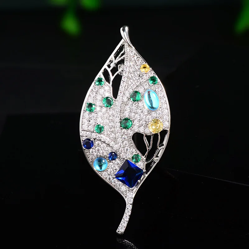 French-style High-end Leaf Brooches for Women and Men Accessories Light Luxury Design Colored Zirconium Corsage Jacket Pin
French-style High-end Leaf Brooches for Women and Men Accessories Light Luxury Design Colored Zirconium Corsage Jacket Pin