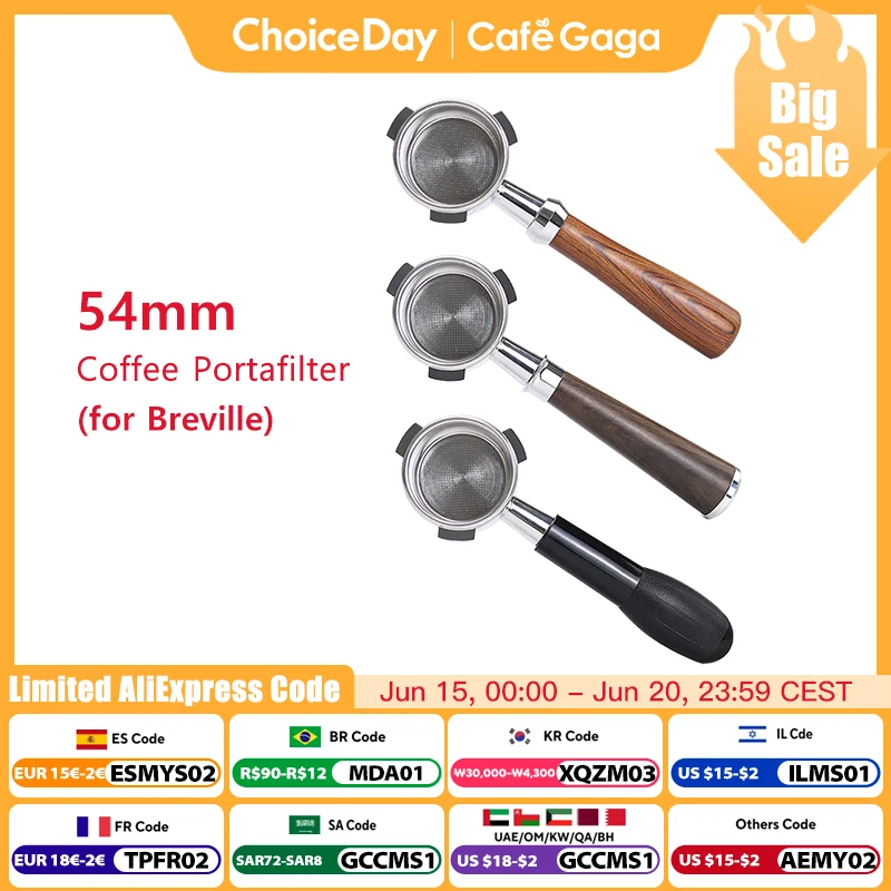 54mm Coffee Bottomless Portafilter Naked For Breville Sage 870 878 880 Filter Basket Espresso Machine Accessories Barista Tools
54mm Coffee Bottomless Portafilter Naked For Breville Sage 870 878 880 Filter Basket Espresso Machine Accessories Barista Tools