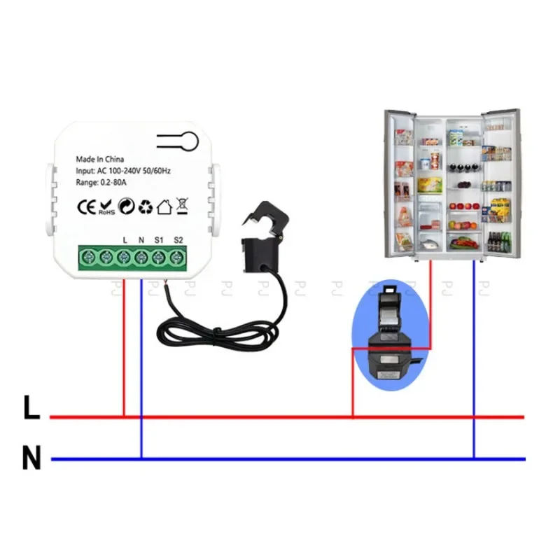 Tuya Graffiti Smart Meter WIFI with Current Transformer CT Home Appliance Control Module Family Intelligence System
Tuya Graffiti Smart Meter WIFI with Current Transformer CT Home Appliance Control Module Family Intelligence System